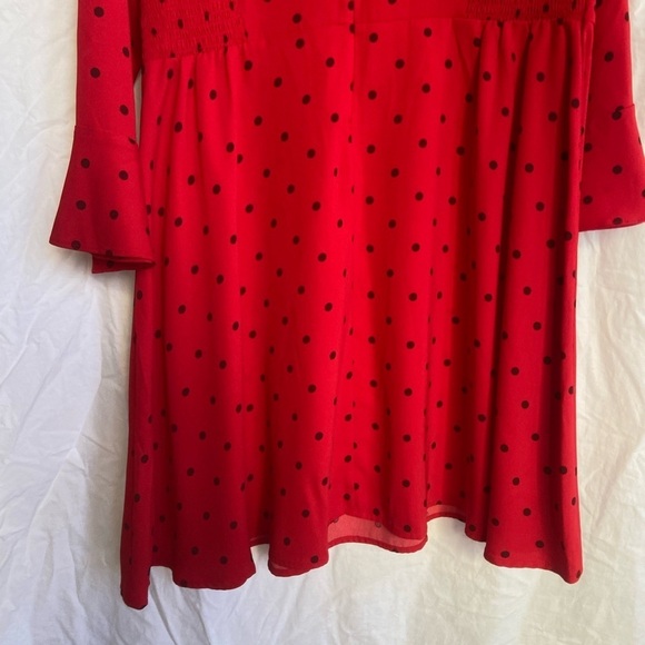 Old Navy Bell Sleeve Dress Polka Dot Red Size Medium Size XL - Picture 11 of 14